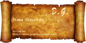 Duma Gusztáv névjegykártya