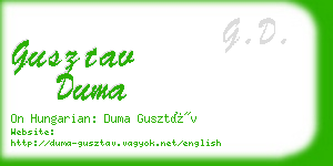 gusztav duma business card